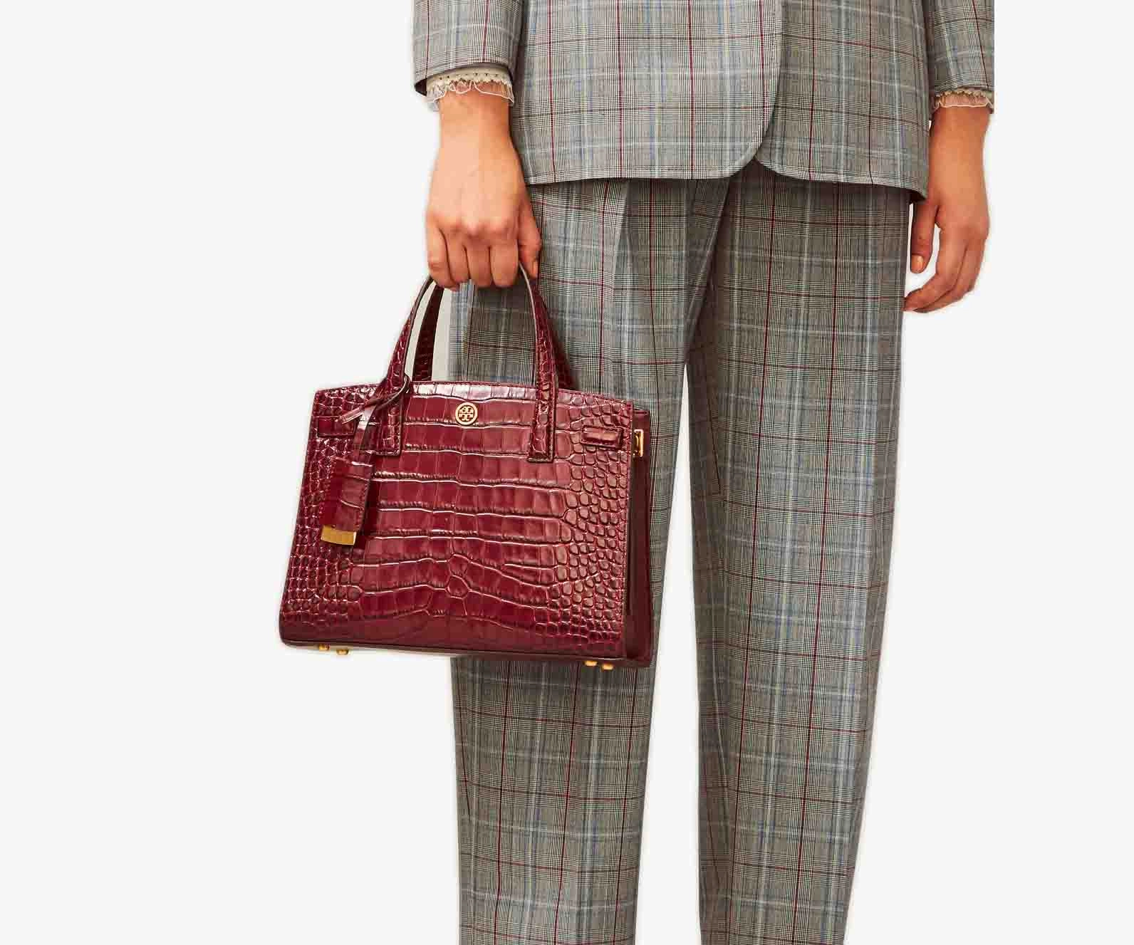 Tory Burch C Walker Embosed Satchel