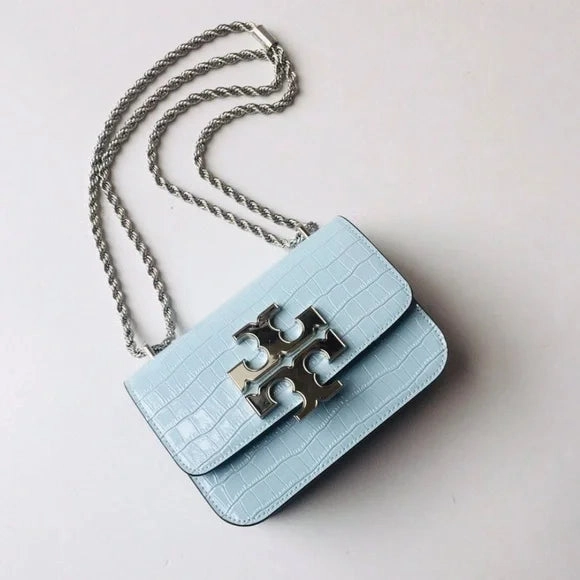 Tory Burch Eleanor Embossed Shoulder Bag small (Misty Blue)