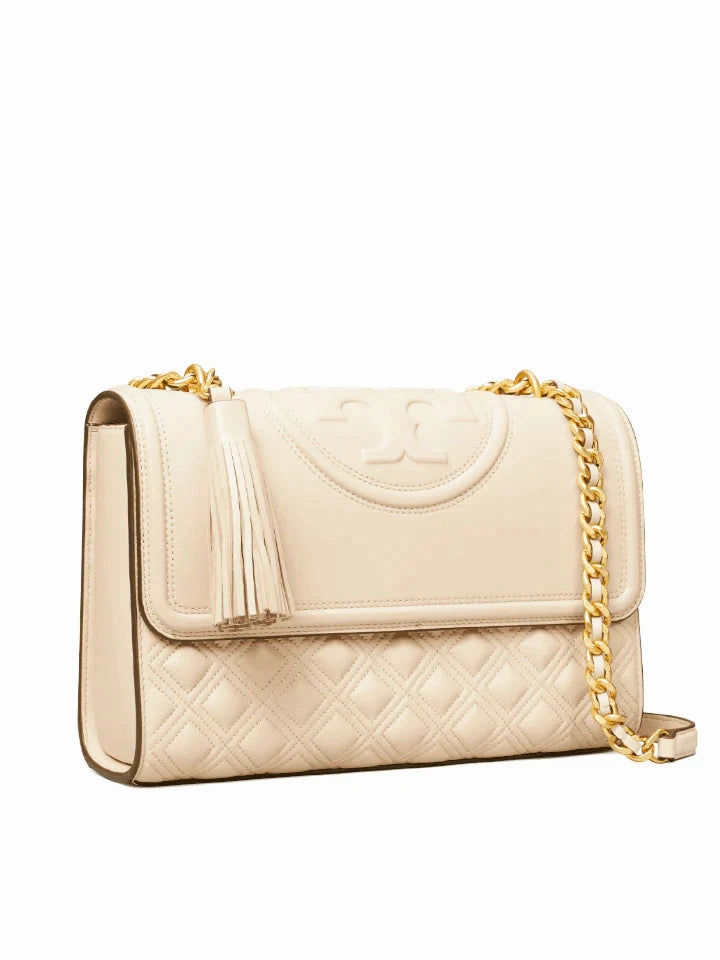 Tory Burch Fleming Convertible Shoulder Bag Large New Cream