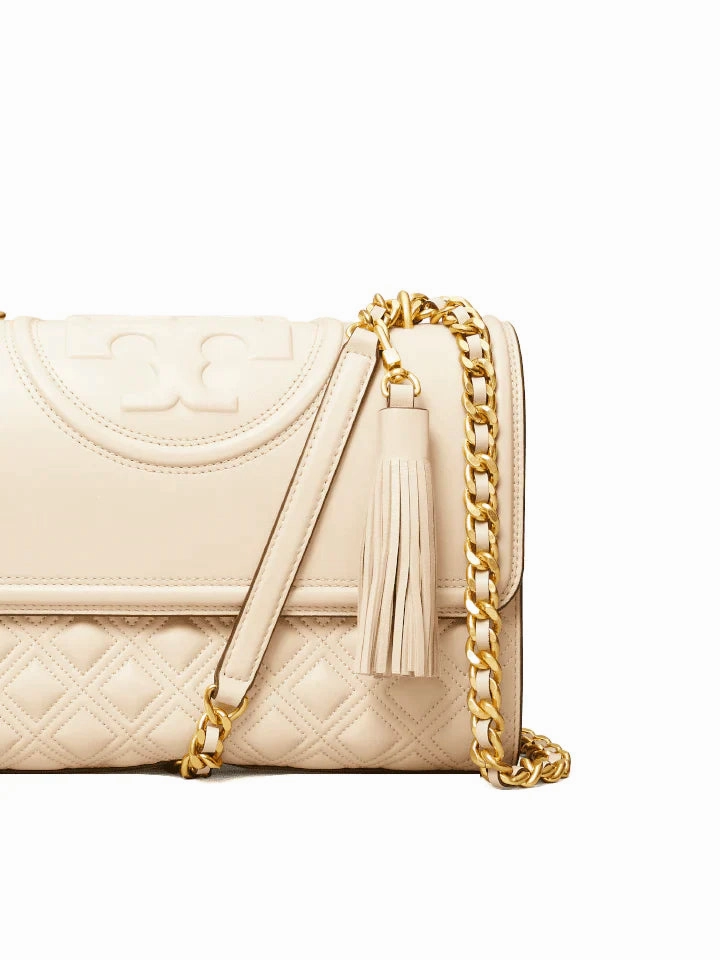 Tory Burch Fleming Convertible Shoulder Bag Large New Cream