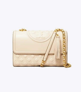 Tory Burch Fleming Convertible Shoulder Bag Large New Cream