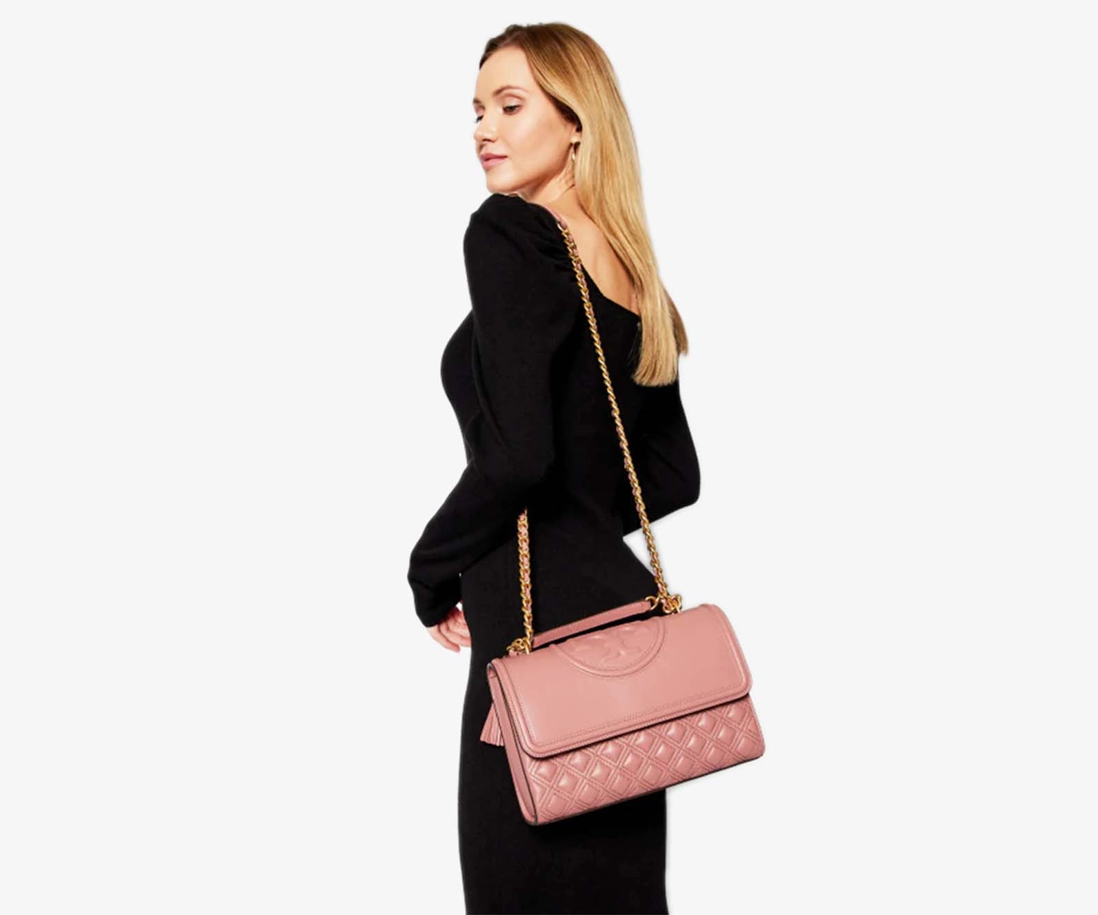Tory Burch Fleming Convertible Shoulder Bag Large (Pink mangolia)