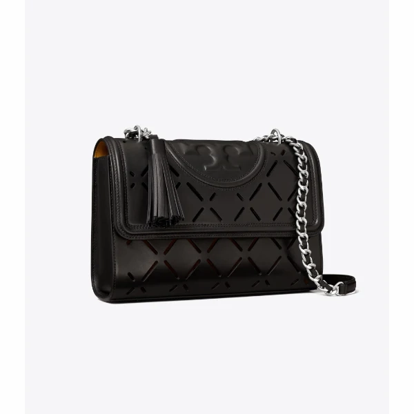 Tory Burch Fleming Diamond Large Bag - Black