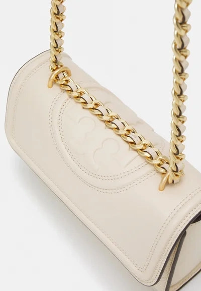 Tory Burch Fleming Small Convertible Shoulder Bag New Cream