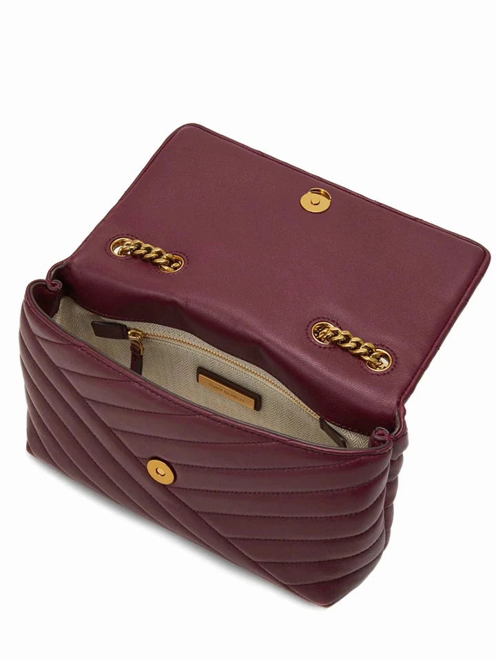 Tory Burch Kira Chevron Small Convertible Imperial Garnet