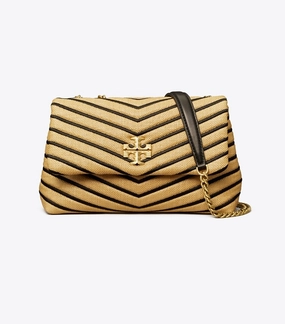 TORY BURCH KIRA CHEVRON SOFT STRAW Medium SHOULDER BAG