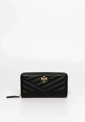Tory Burch Kira Chevron Zip Continental Wallet (Black)