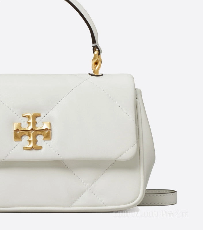 Tory Burch Kira Diamond Quilt Top-Handle Bag Blanc