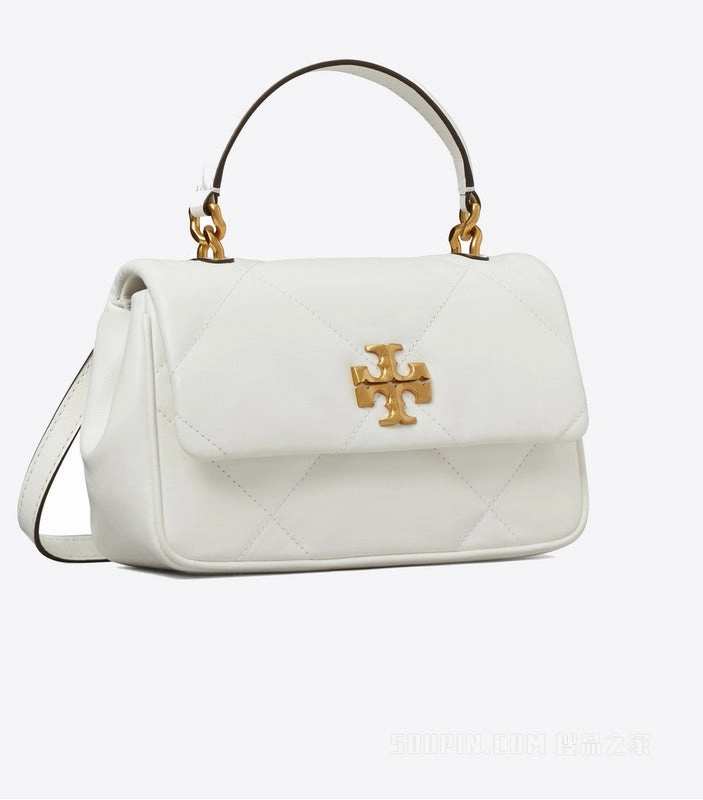 Tory Burch Kira Diamond Quilt Top-Handle Bag Blanc