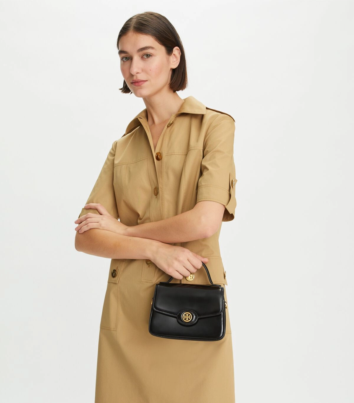Tory Burch Robinson Spazzolato` Leather Convertible Shoulder Bag