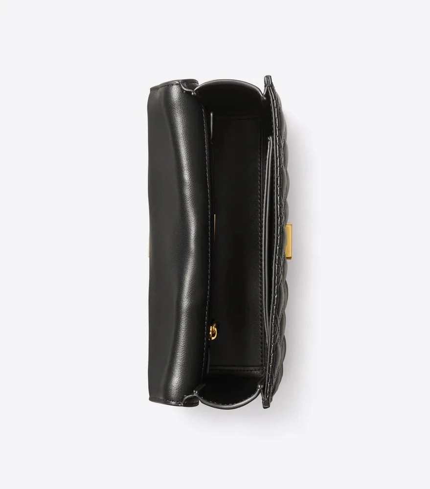 Tory Burch Small Fleming Quilted Convertible Shoulder Bag Black