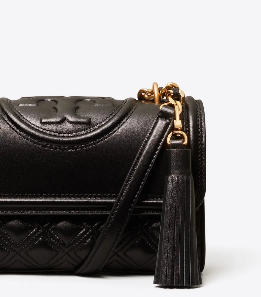 Tory Burch Small Fleming Quilted Convertible Shoulder Bag Black