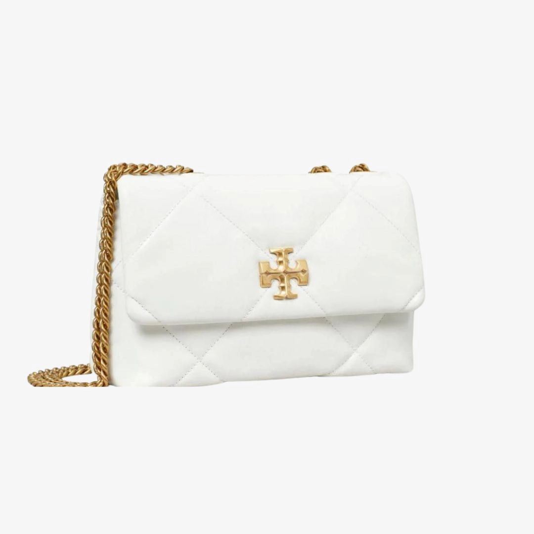 Tory Burch Small Kira Diamond Quilt Convertible Shoulder Bag Blanc