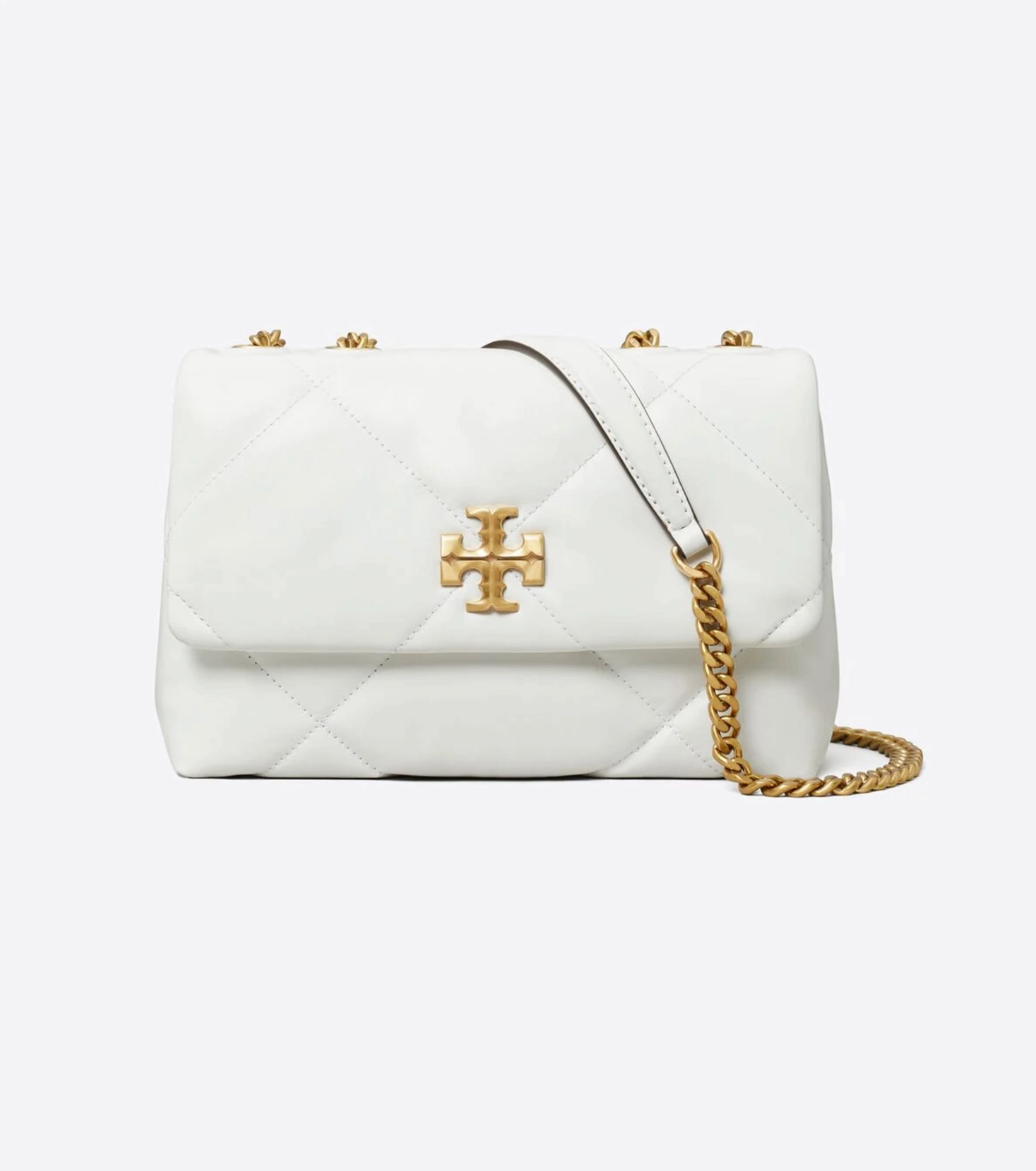 Tory Burch Small Kira Diamond Quilt Convertible Shoulder Bag Blanc