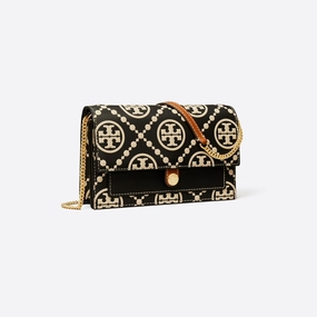 Tory Burch T Monogram Contrast Embossed Chain Wallet