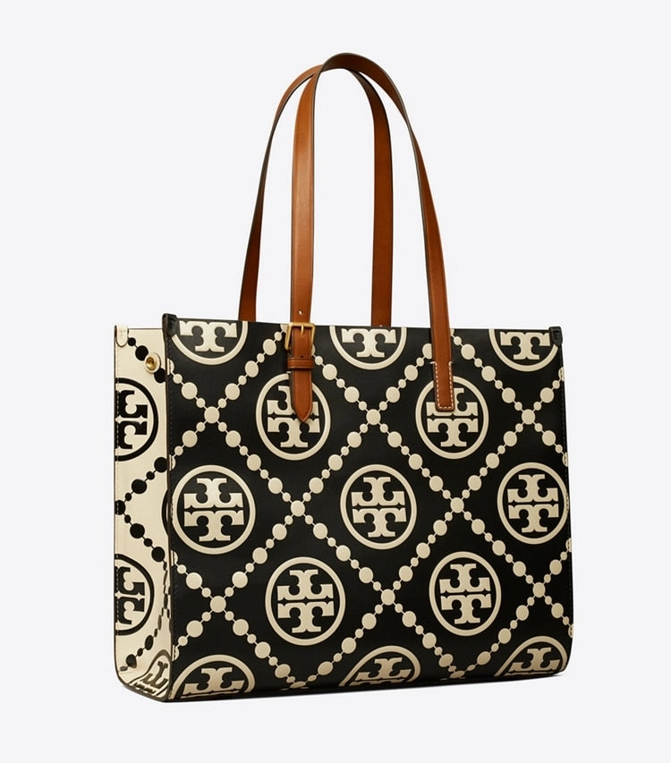 TORY BURCH T MONOGRAM CONTRAST EMBOSSED TOTE BAG