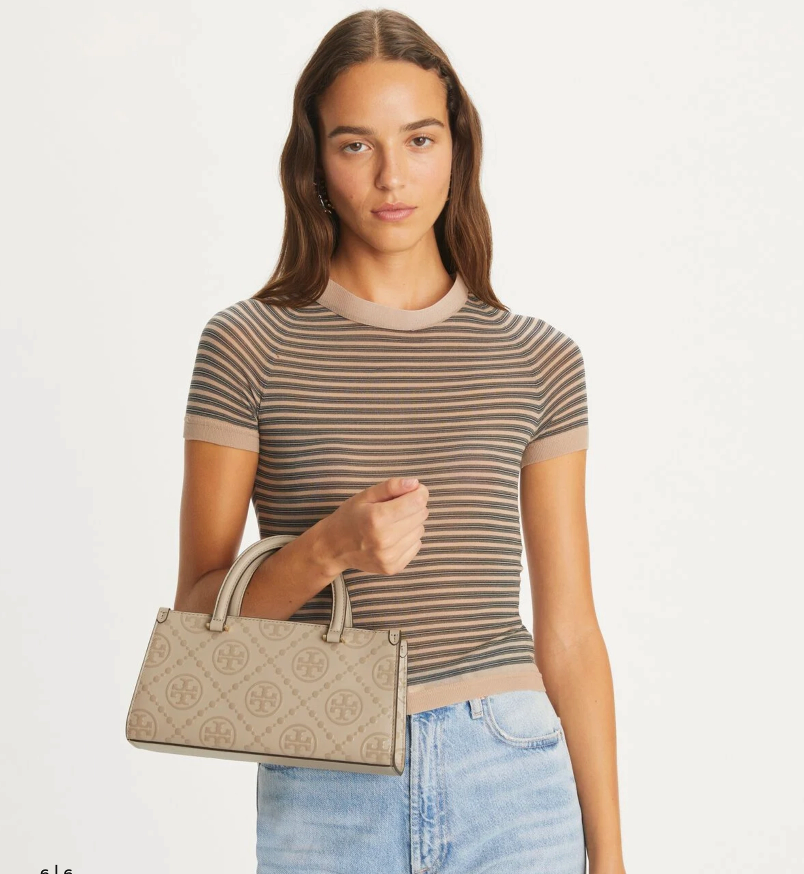 Tory Burch T Monogram Embossed Rectangular Tote