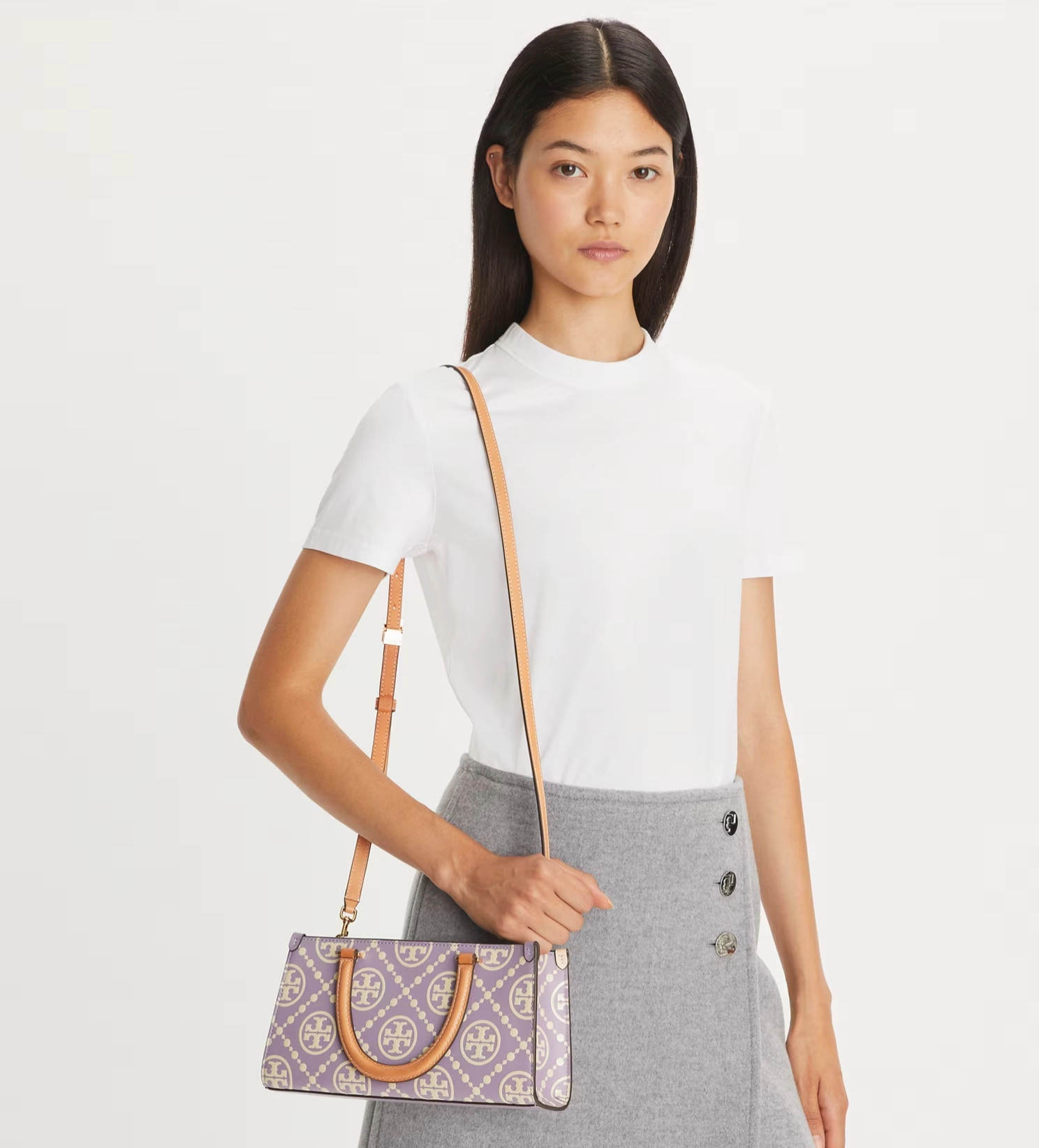 Tory Burch T Monogram Embossed Rectangular Tote