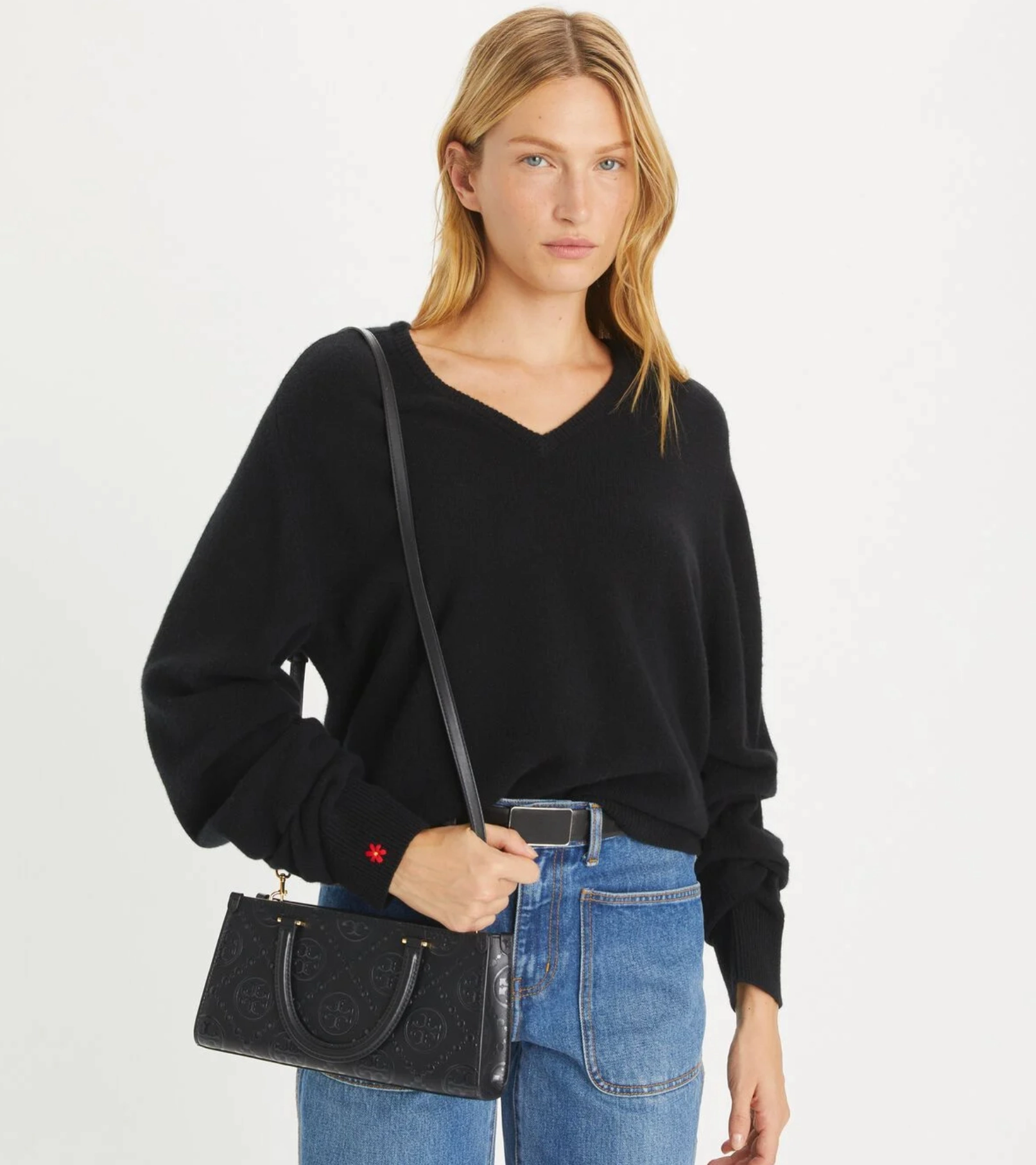 Tory Burch T Monogram Embossed Rectangular Tote