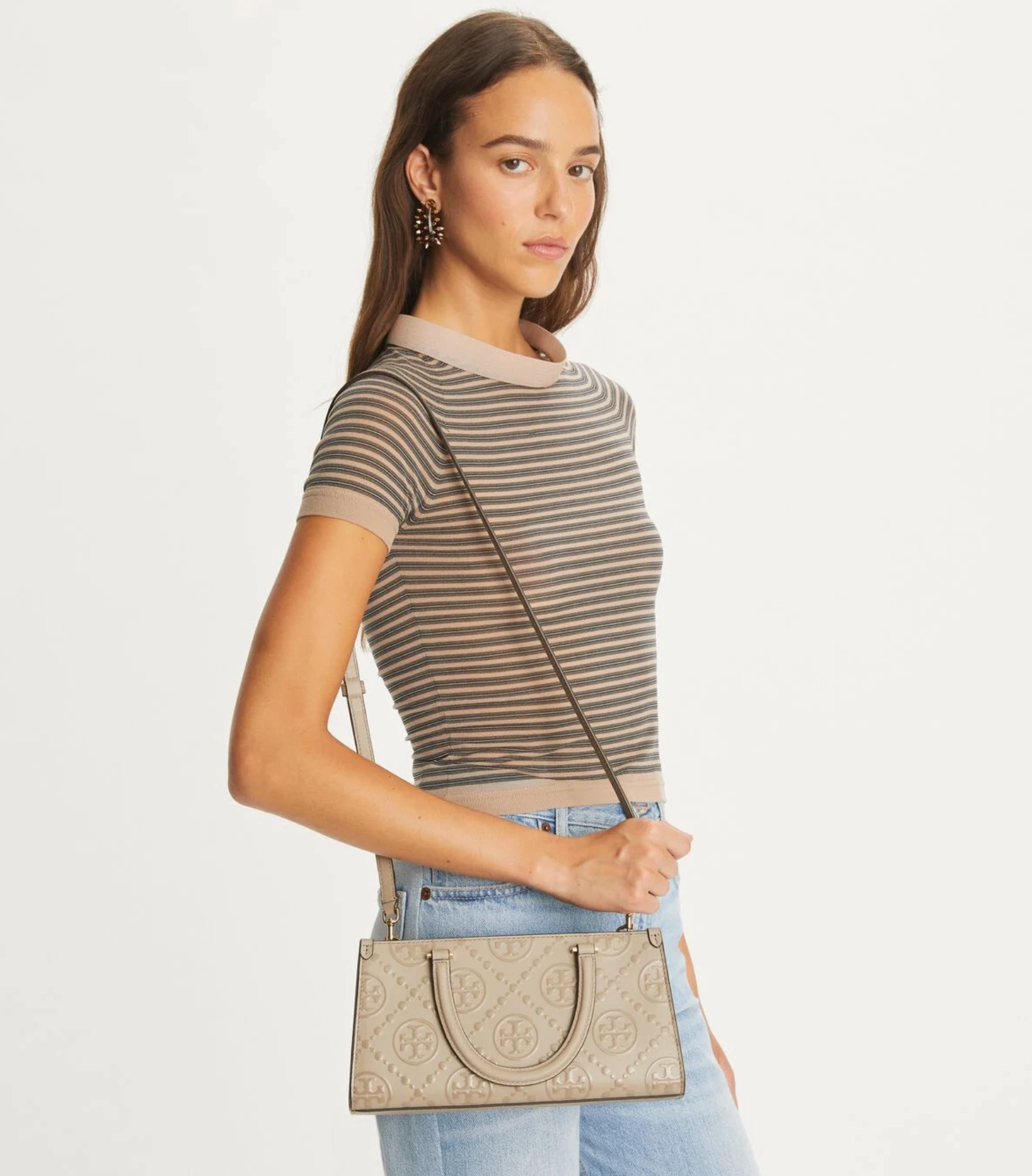 Tory Burch T Monogram Embossed Rectangular Tote
