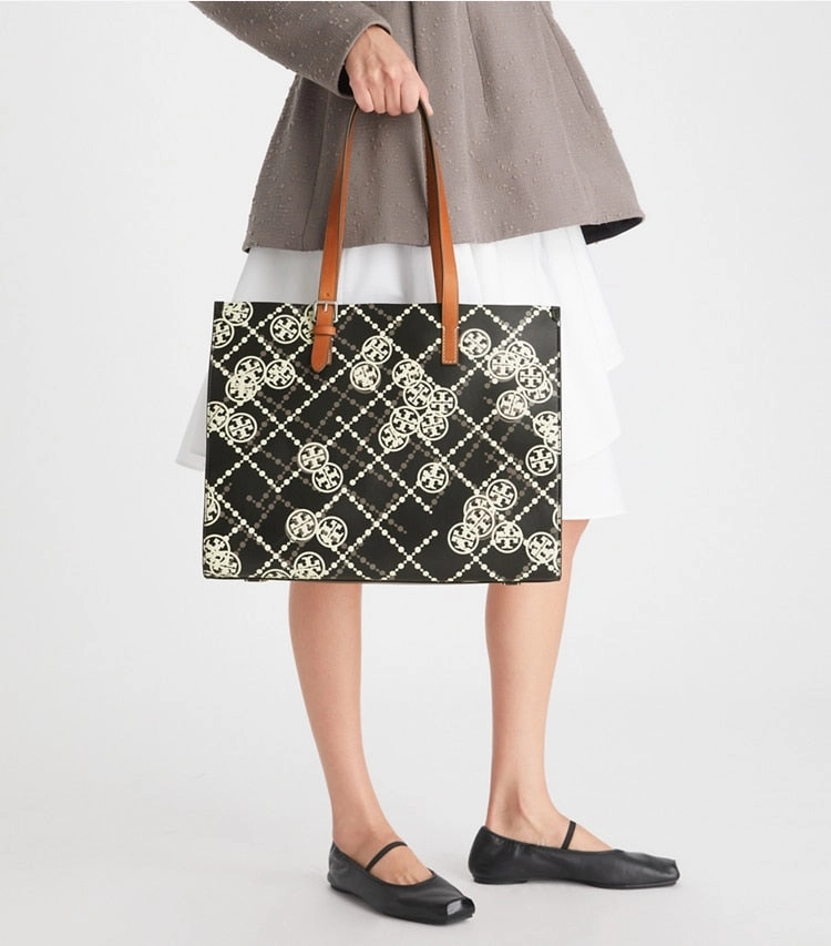 Tory Burch T Monogram Leather High Frequency Tote