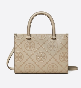 Tory Burch T Monogram Top Handle Embossed Tote