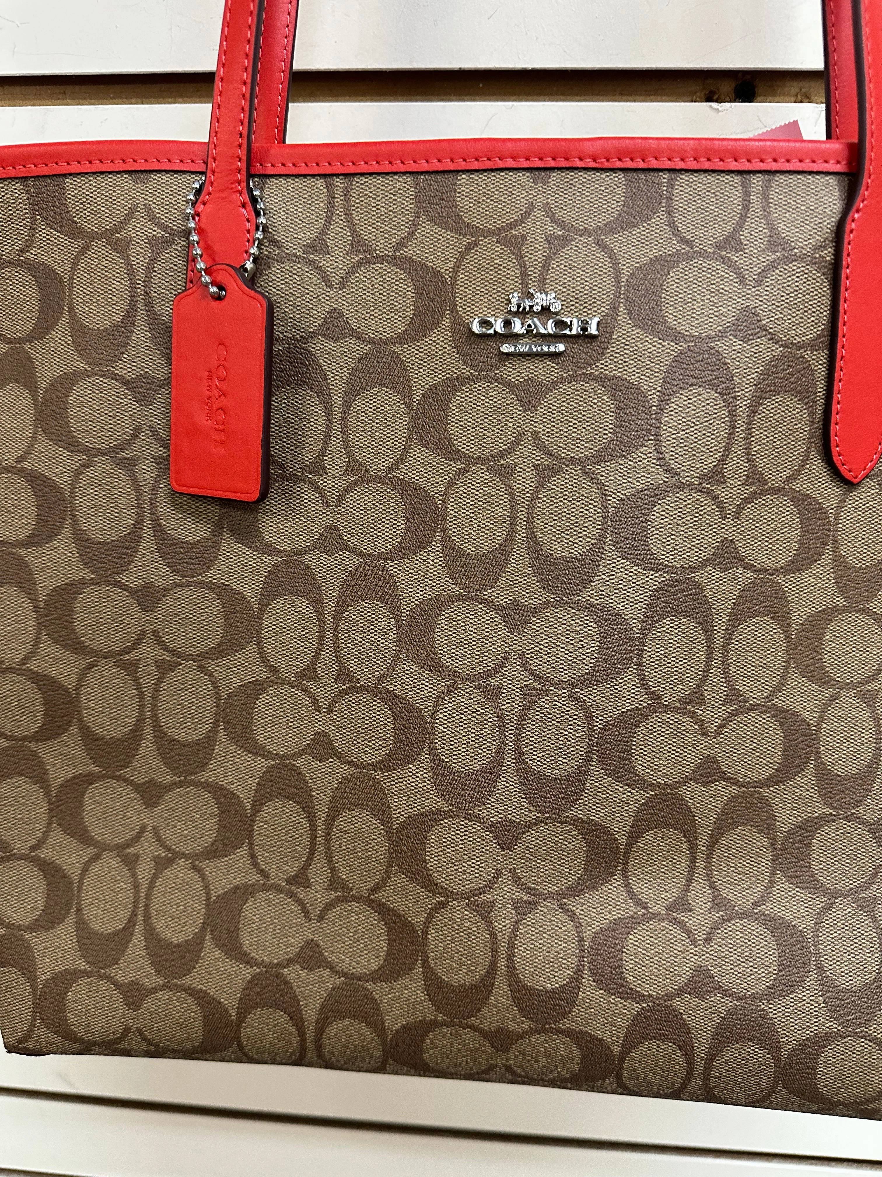 Tote Designer By Coach In Brown, Size:Large