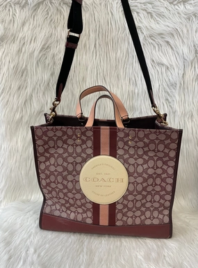 TOTE DESIGNER by COACH In MAROON, Size: LARGE