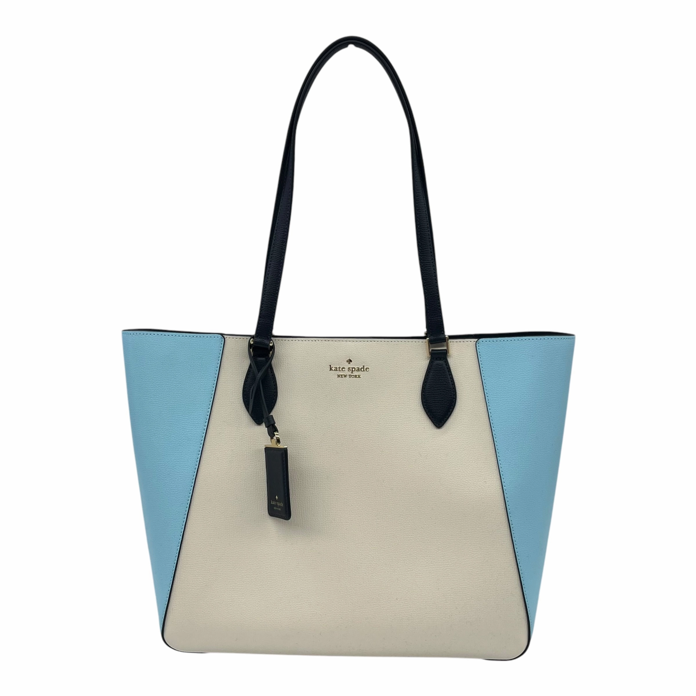 Tote Designer By Kate Spade In Blue & Tan, Size:Large