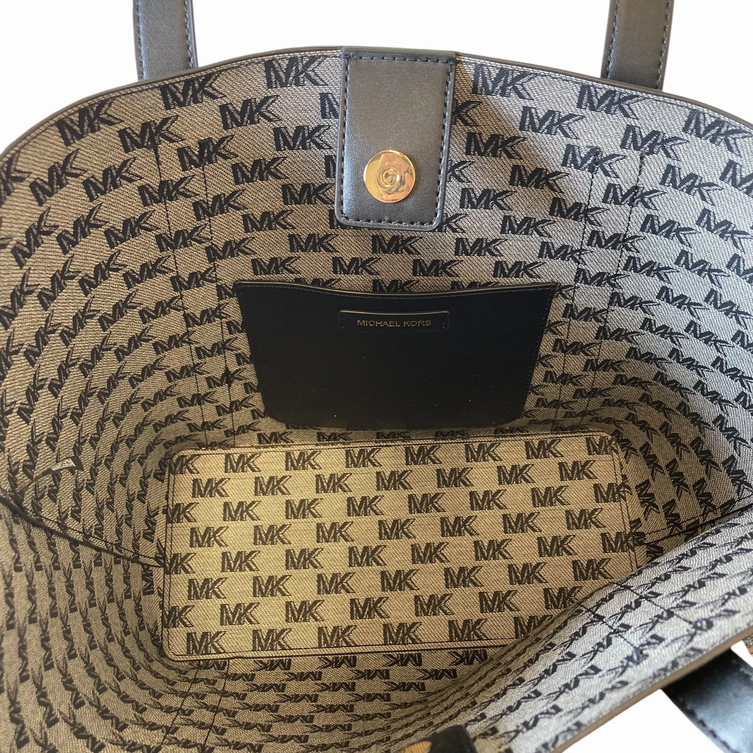 Tote Designer By Michael Kors In Black, Size:Large