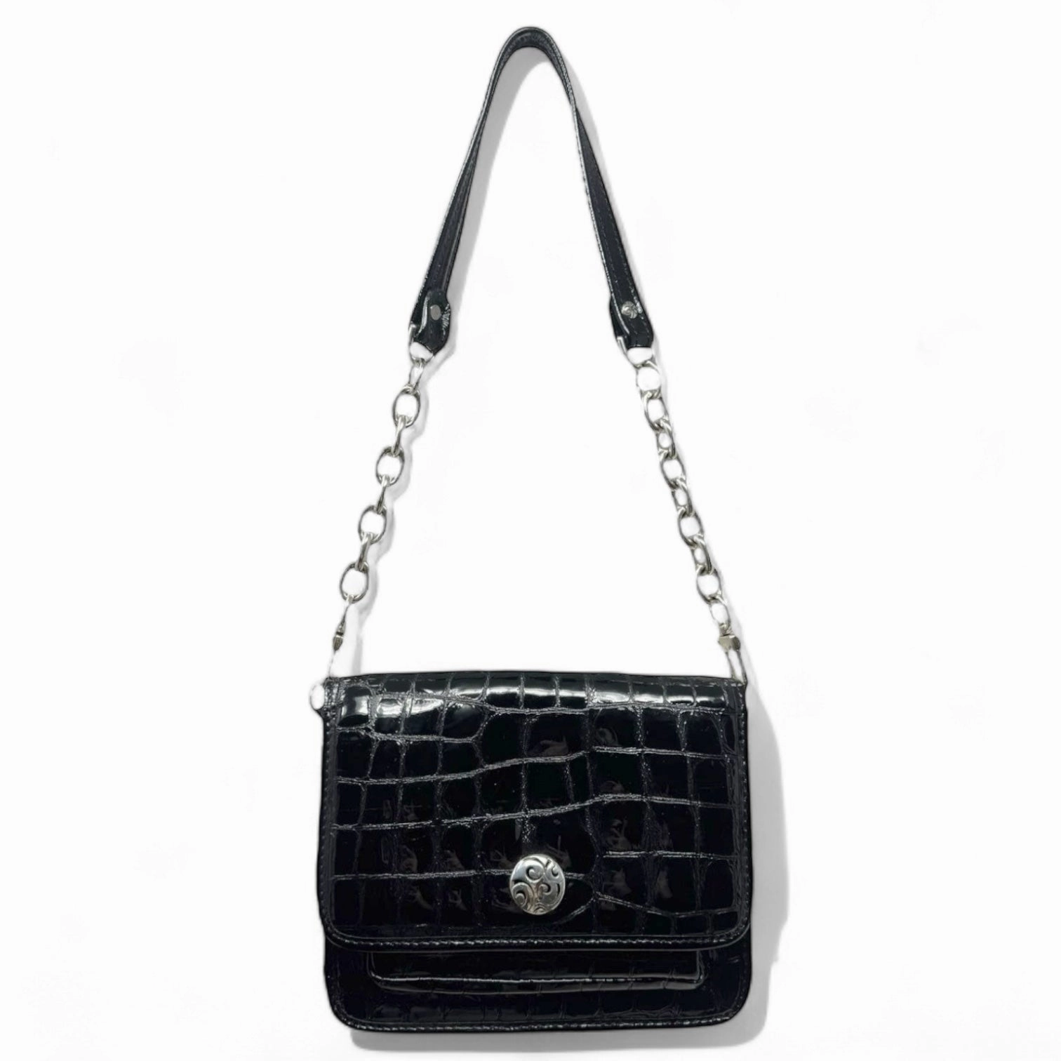 Twister Patent Croc Handbag By Brighton, Size: Small
