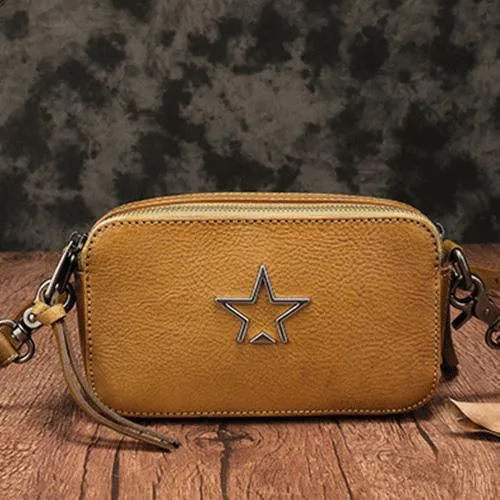 Vintage Red Leather Womens Clutch Side Purse Small Cube Shoulder Bag Leather Purse Crossbody Bags