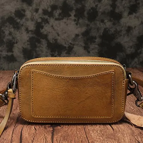 Vintage Red Leather Womens Clutch Side Purse Small Cube Shoulder Bag Leather Purse Crossbody Bags