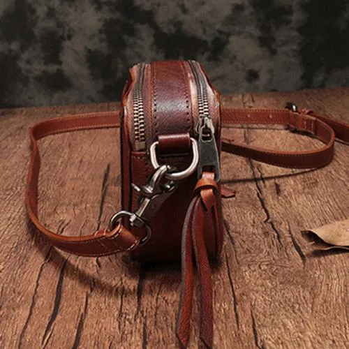 Vintage Red Leather Womens Clutch Side Purse Small Cube Shoulder Bag Leather Purse Crossbody Bags