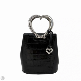 Vintage Retired Brighton Sweetheart Corazon Mini Bucket Bag By Brighton In Croc Embossed Leather, Size: Small