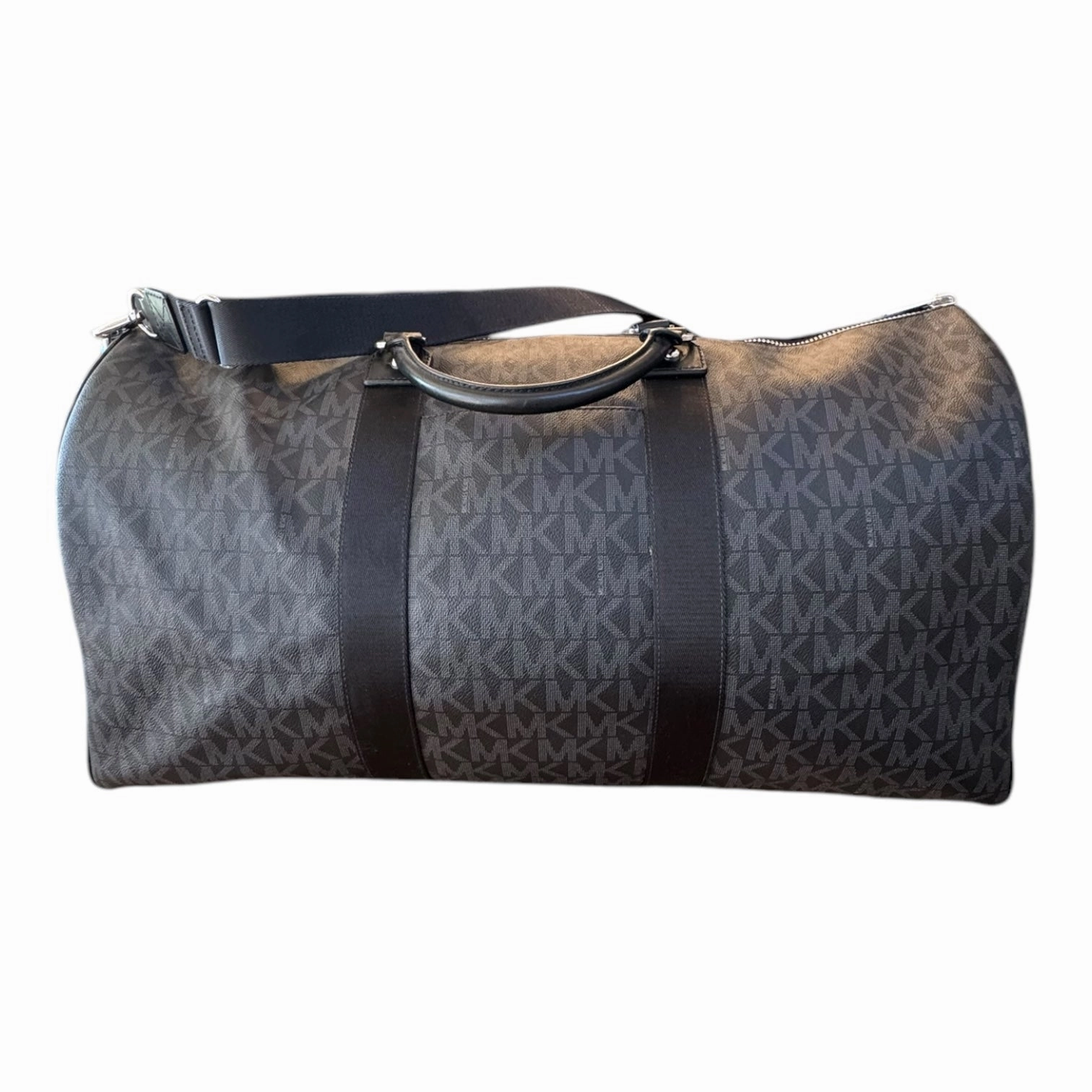Weekender Duffle Designer By Michael Kors In Black & Grey, Size:Large