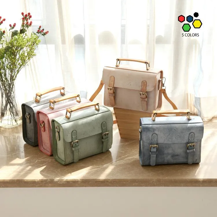 Womens Leather Small Satchel Shoulder Bag Waxed Leather Cambridge Small Satchel Handbag Purse for Women