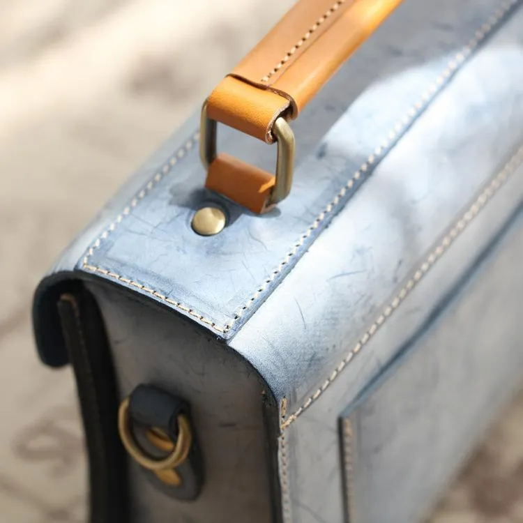 Womens Leather Small Satchel Shoulder Bag Waxed Leather Cambridge Small Satchel Handbag Purse for Women
