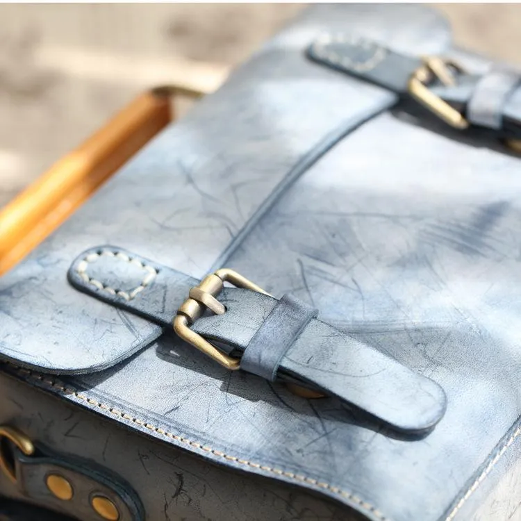 Womens Leather Small Satchel Shoulder Bag Waxed Leather Cambridge Small Satchel Handbag Purse for Women