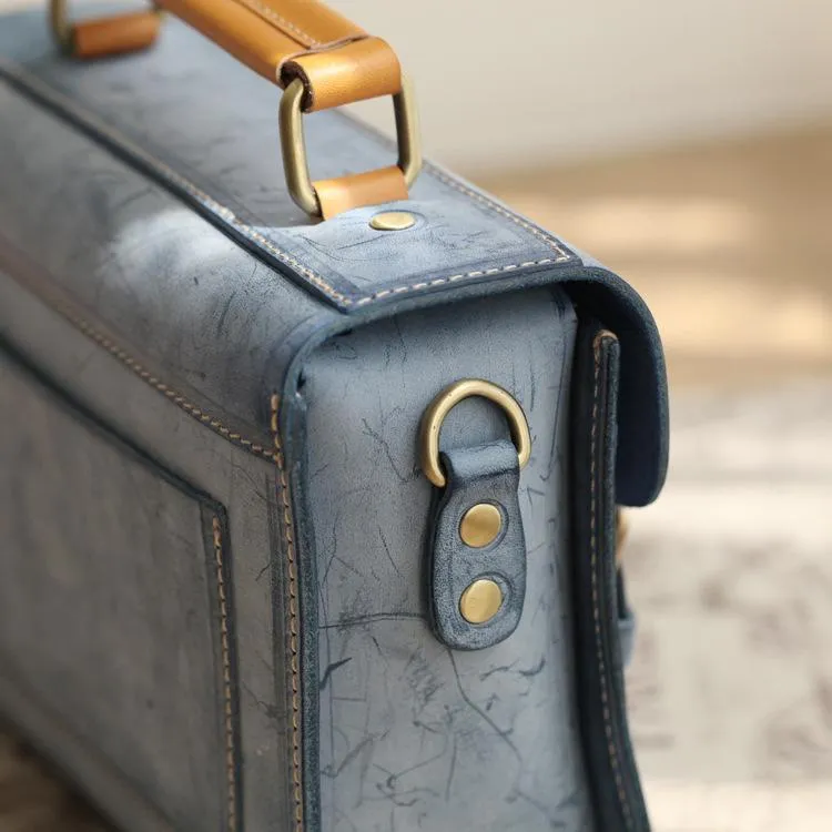 Womens Leather Small Satchel Shoulder Bag Waxed Leather Cambridge Small Satchel Handbag Purse for Women