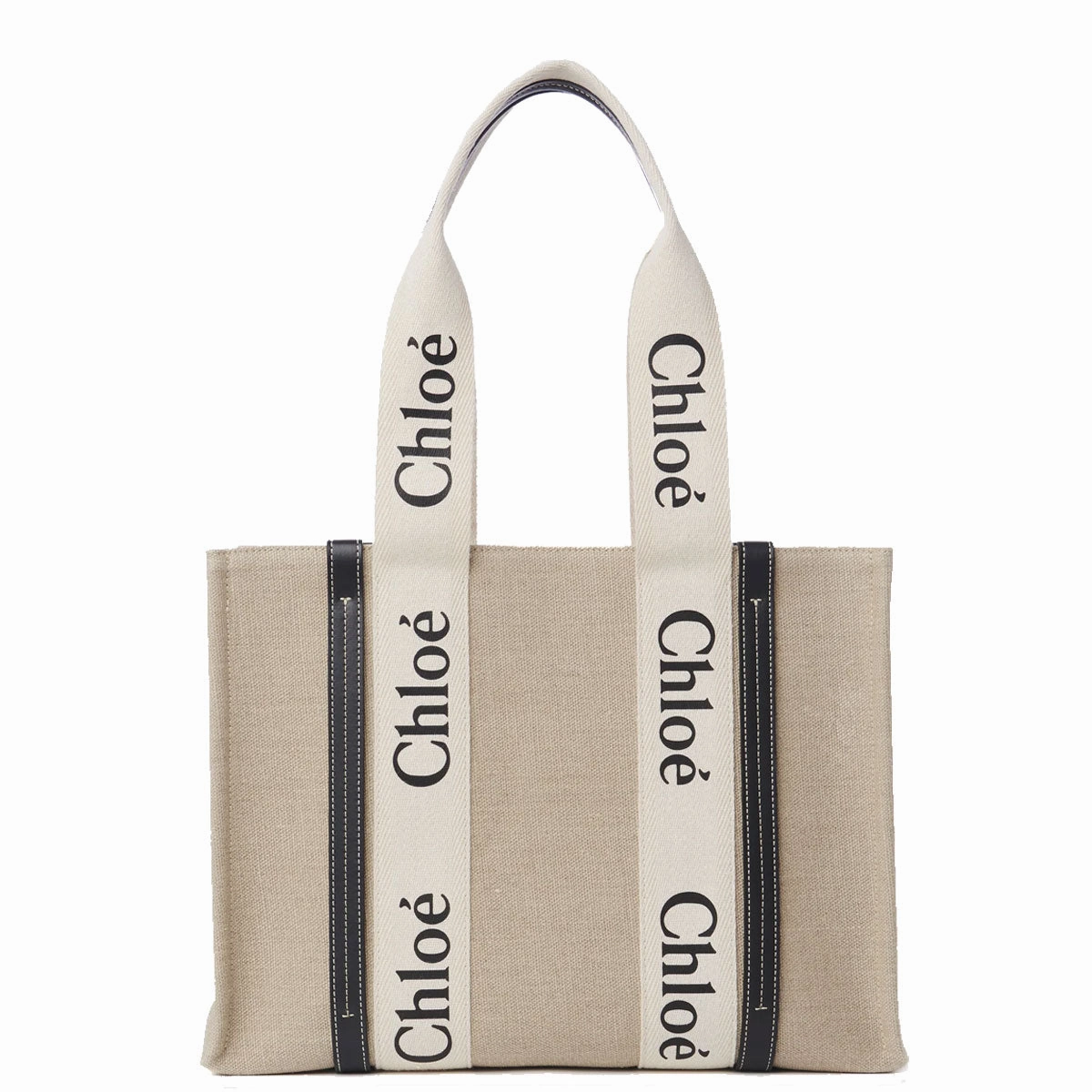 Woody Tote Medium Linen, Full Blue
