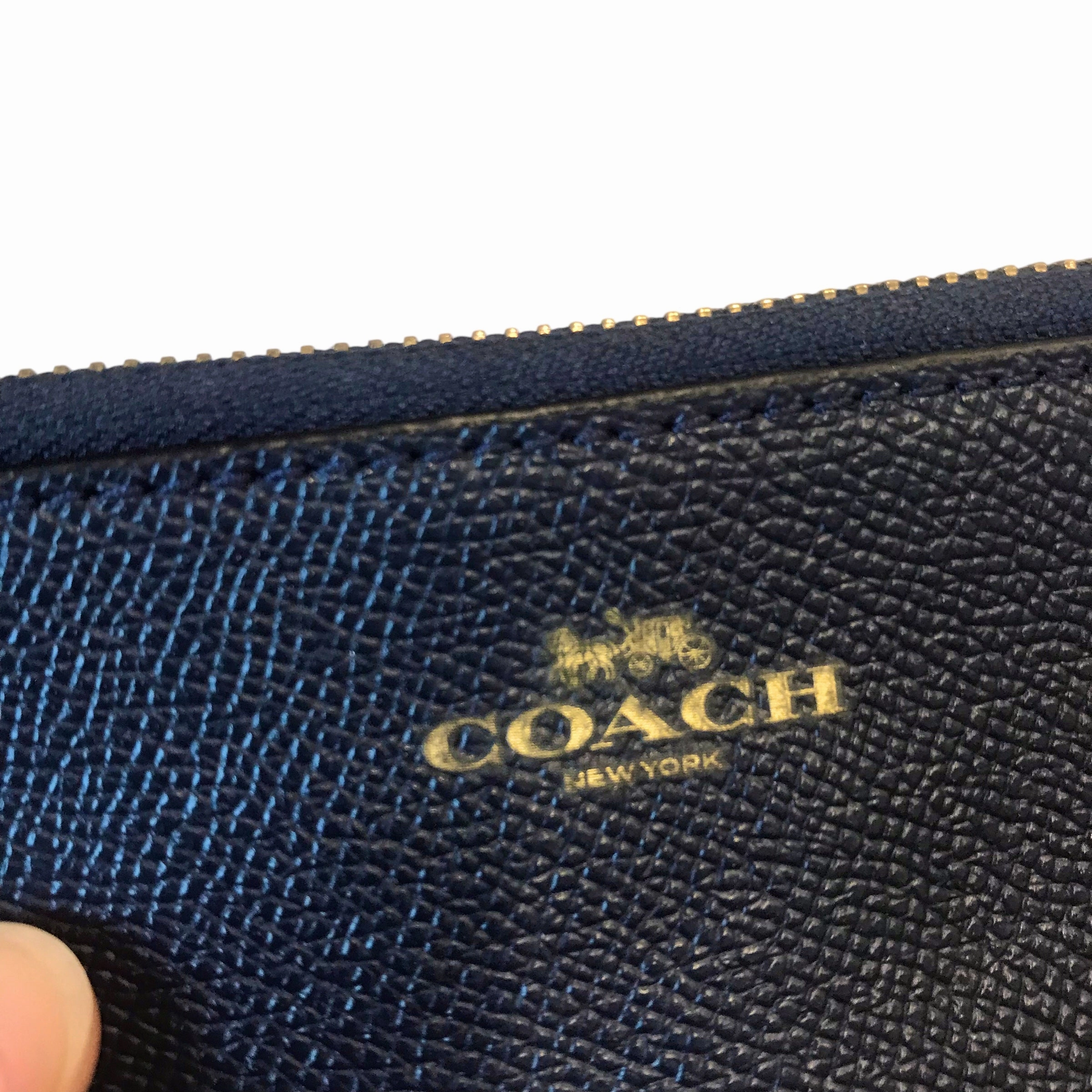 Wristlet Designer By Coach In Navy, Size:Small