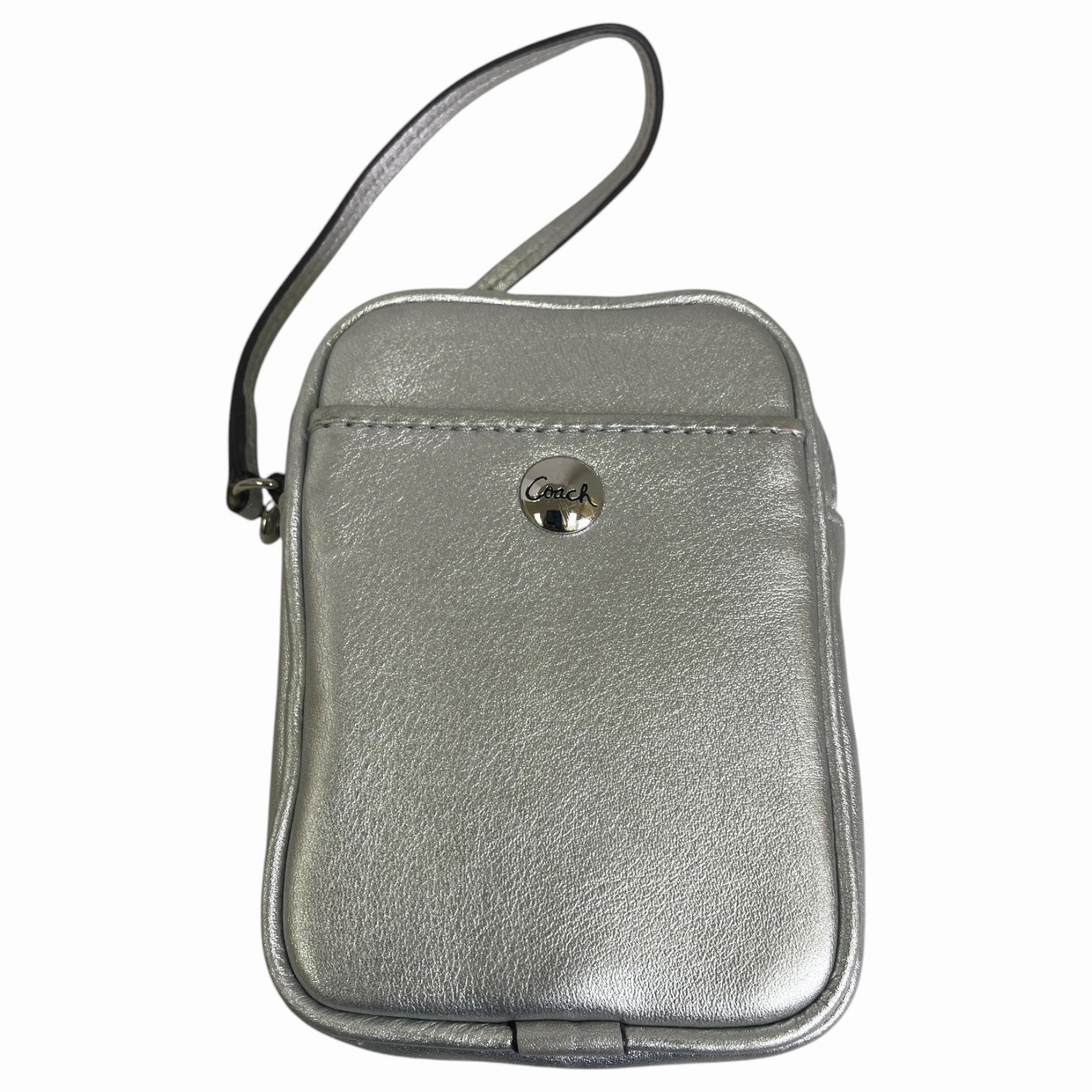 Wristlet Designer By Coach In Silver, Size:Small