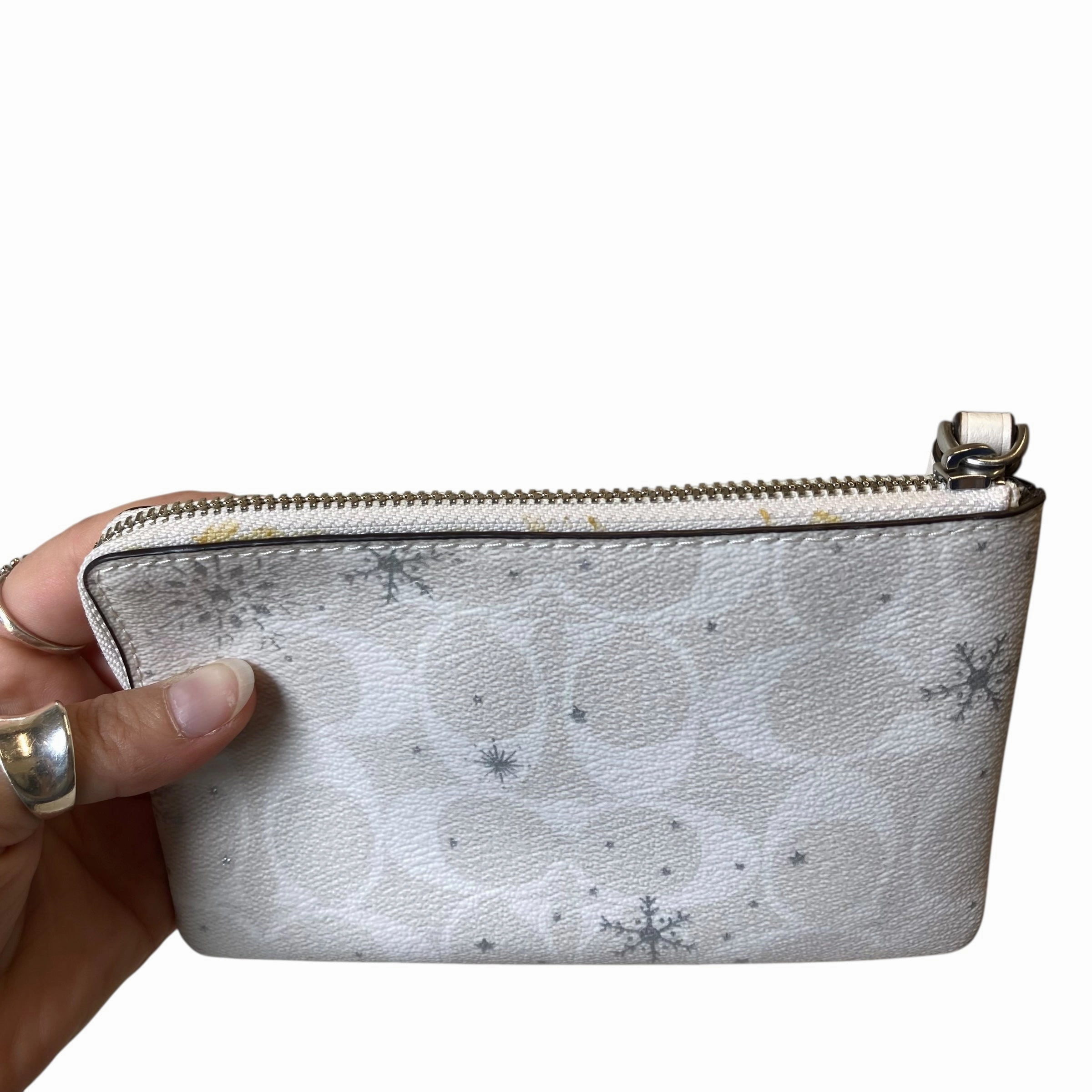 Wristlet Designer By Coach In White, Size:Small