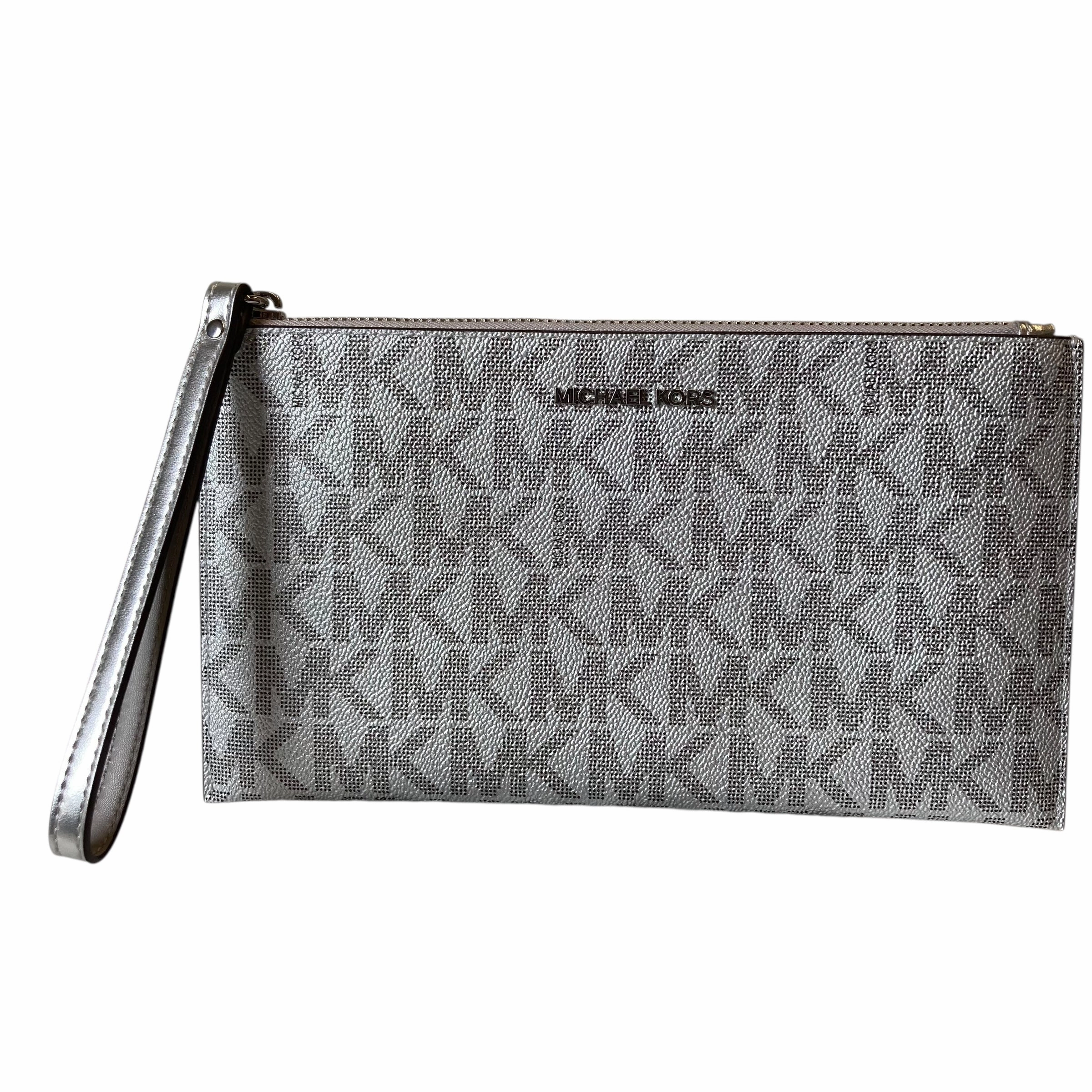Wristlet Designer By Michael Kors In Silver, Size:Medium